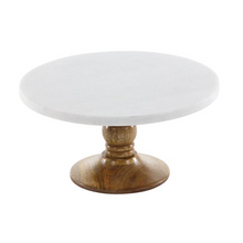 Marble Top/Wood Base Cake Stand