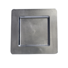 Case of 24 Square Silver Plastic Charger Plates, 12"