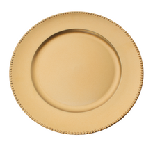Case of 24 Matte Beaded Edge Plastic Charger Plate 13" - Gold