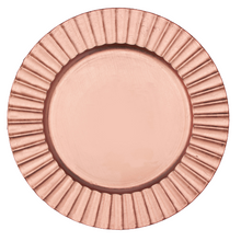 Case of 24 Matte Fluted Edge Plastic Charger Plate 13" - Rose Gold