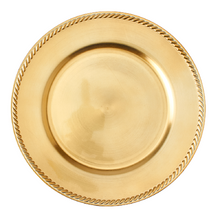 Case of 24 Fancy Edge Plastic Charger Plate 13" - Gold