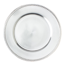 Case of 24 Fancy Edge Plastic Charger Plate 13" - Silver