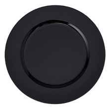 Case of 24 Flat Edge Plastic Charger Plate 13" - Black