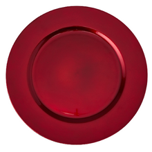 Case of 24 Flat Edge Plastic Charger Plate 13" - Red
