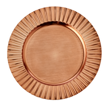 Case of 24 Gloss Fluted Edge Plastic Charger Plate 13" - Rose Gold