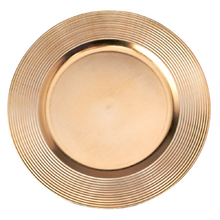 Case of 24 Concentric Circles Edge Plastic Charger Plate 13" - Gold
