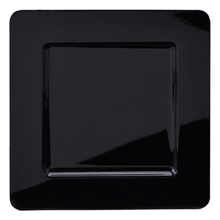 Case of 24 Flat Edge Square Plastic Charger Plate 13" - Black