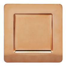 Case of 24 Flat Edge Square Plastic Charger Plate 13" - Gold