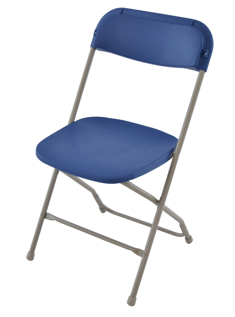 blue fold up chair