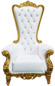Sweetheart Throne Chair - Gold/White