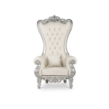 Sweetheart Throne Chair - Silver/White