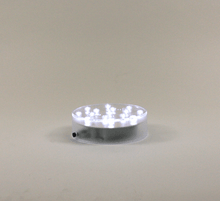 Case of 48 LED Decor Light Small Clear Round, Re-usable Small Disk Plate 15 LED lights