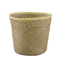 25 Pcs - Palm Leaf Natural Sewn Rim Pot Cover  10 Inch