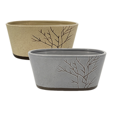 6 Pcs - Assorted Branching Pattern Oval Planters - 10 Inch