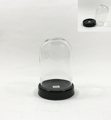 7" x 10" Clear Small Glass Dome With Black Base - 4 Pieces