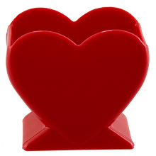 24 Pcs - 4.5 Inch Heart Vases - Red Plastic