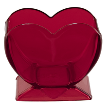 24 Pcs - 4.5 Inch Heart Vases - Ruby Plastic