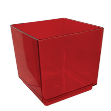 24 Pcs - 4 Inch Plastic Cube - Ruby Plastic