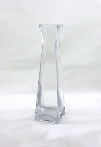 12" Bud Squared Glass Vase - 12 Pieces