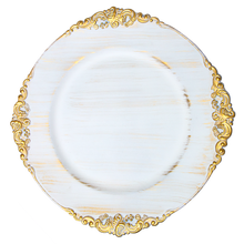 Case of 24 Baroque Filigree Edge Melamine Charger Plate 13" - White