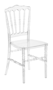 Clear Resin Napoleon Chair Stackable Indoor/Outdoor - Transparent, Ice, Crystal