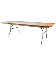 8 Foot (96″ x 48″) Extra Wide Rectangle Heavy Duty  Plywood Folding Banquet Table with Vinyl Edges