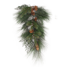 Case of 4 - 30" Mixed Pine W/Cedar Cones Plastic Tear Drop