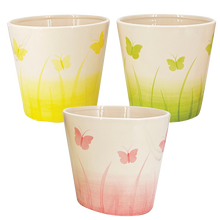 Case of 8 - Butterfly Fields Ceramic Planter Assortment 5.5"
