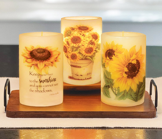 photo of candle sleeves with rechargeable candle sleeve inserts
