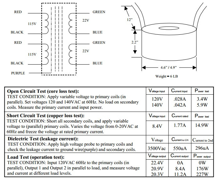 AS-2222 - 200VA 22V Transformer - AnTek Products Corp