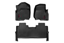 2017-2022 Ford F-250/350/450/550 Super Duty Crew Cab Front/Rear Heavy Duty Floor Mats - Rough Country M-51712