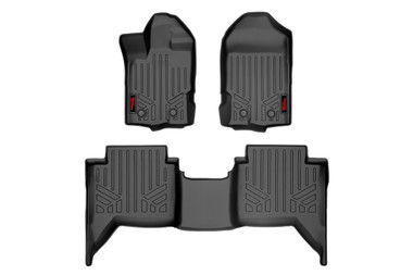 2019-2022 Ford Ranger Crew Cab Front/Rear Heavy Duty Floor Mats - Rough Country M-51002