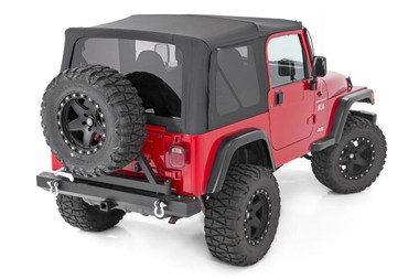 1987-1995 Jeep Wrangler YJ 4WD Black Replacement Soft Top - Rough Country RC84050.35