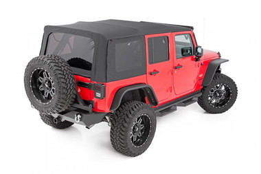 2010-2018 Jeep Wrangler JK 4WD 2 Door Black Replacement Soft Top - Rough Country RC85460.35