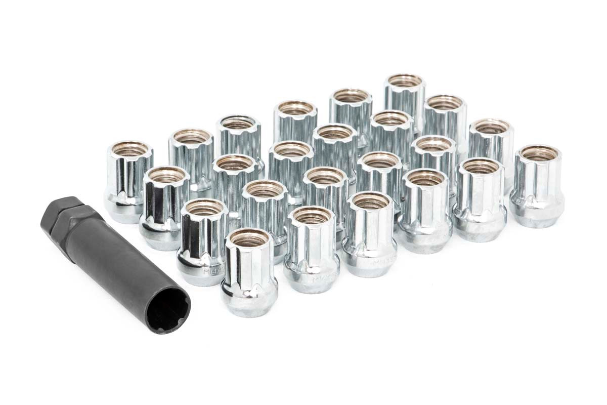 M14X1.5 Chrome 32 Piece Open End Lug Nut Set - Rough Country ...