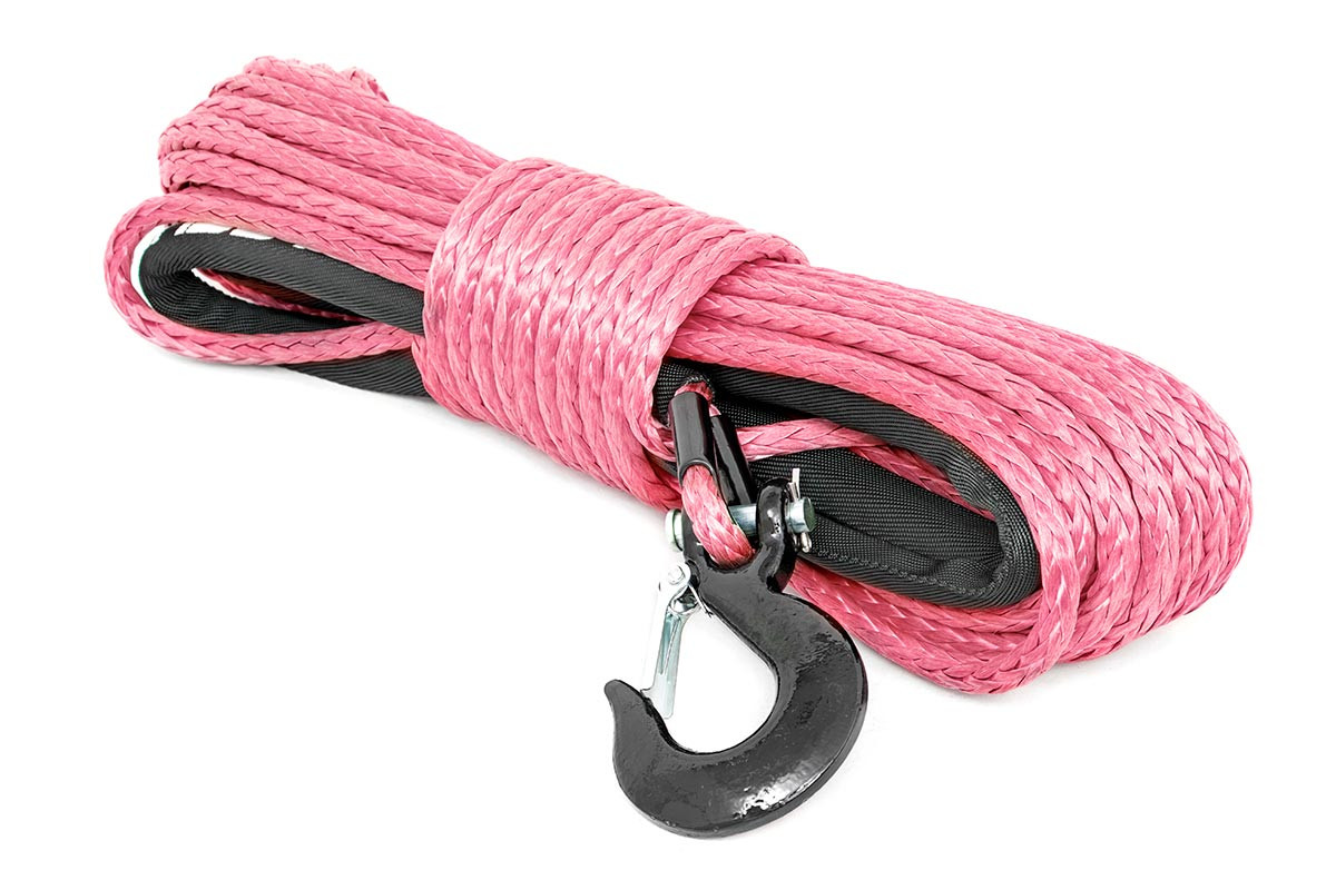 3/8"x85' Synthetic Winch Rope, Pink Rough Country RS136 Suspension