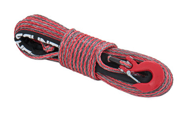 3/8"x85' Synthetic Winch Rope, Red/Grey - Rough Country RS116