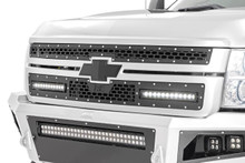 2011-2014 Chevy Silverado 2500/3500HD 2WD/4WD Mesh Grille w/LED lights - Rough Country 70155