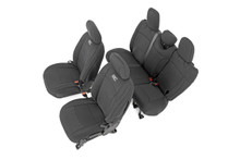 2018-2022 Jeep Wrangler JL 4WD 4 Door Neoprene Seat Cover Set for Vehicles w/ Rear Center Armrest - Rough Country 91012