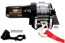 3000lb ATV Winch with Mini-Rocker Switch, Mounting Channel, Roller Fairlead  Bulldog Winch- 15002