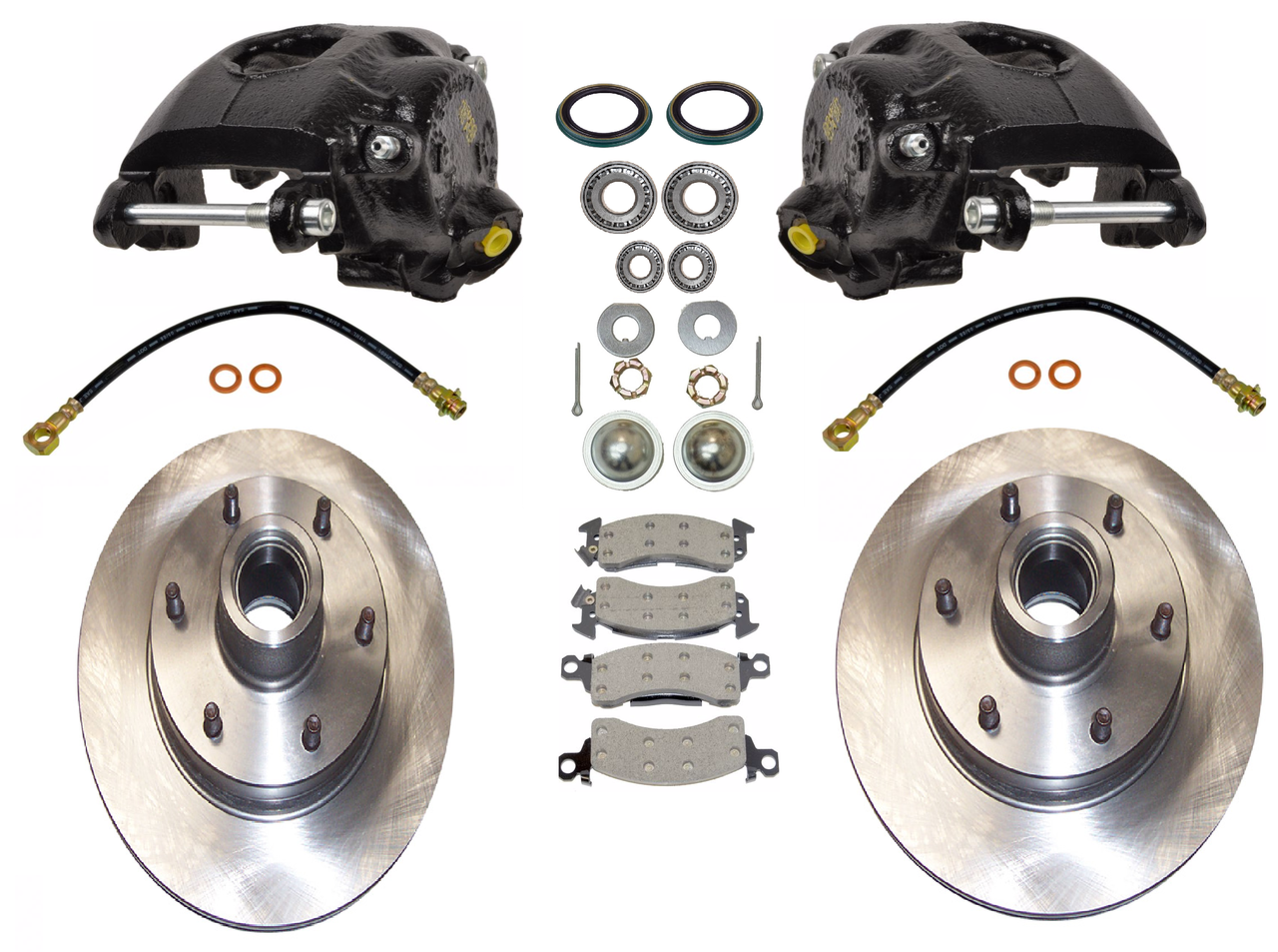 Axles 1995-1999 Chevy GMC K1500 Pads FRONT Brake Rotors Wheel Bearings