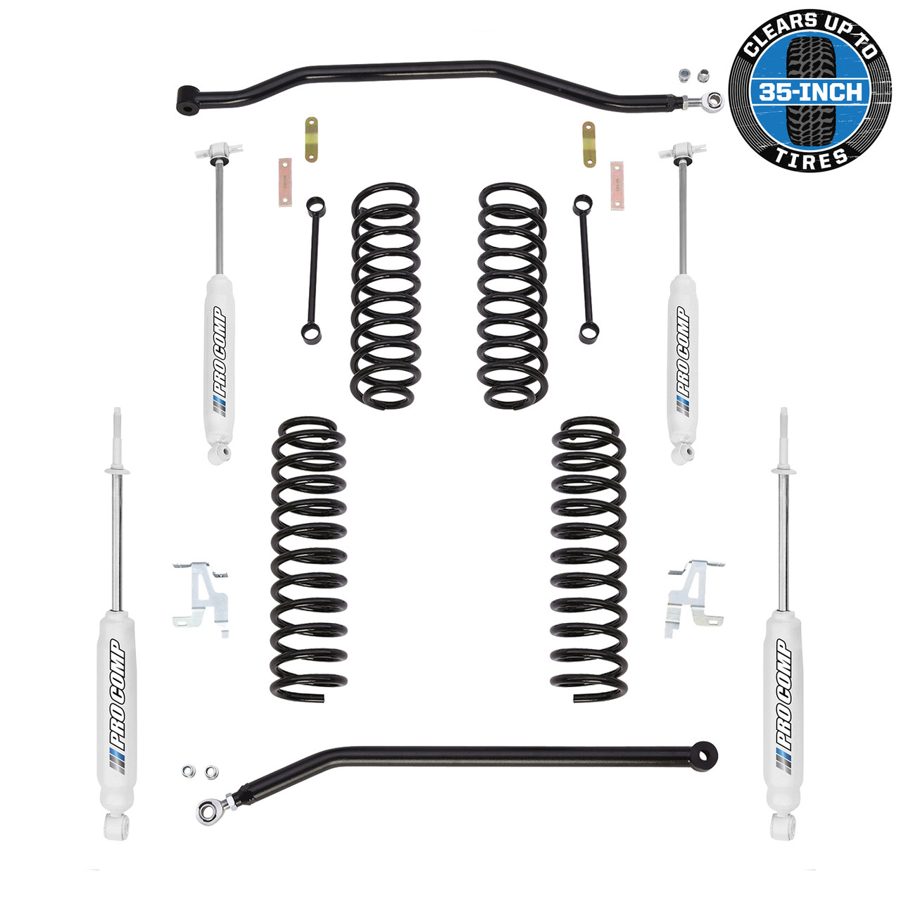 Pro Comp ES9000 2 Front Shocks Kit for Chevy Silverado 1988-1998 2WD 3 inch Lift Ride replacement Shock absorbers 
