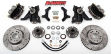 1973-1987 Chevrolet C-10 Front 13" Cross Drilled Disc Brake Kit W/Drop Spindles; 5x5 Bolt Pattern - McGaughys 33157