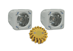 Two Vision X LED Solstice Solo White XIL-S1102 Pods (Spot Beam) with FREE LED Safety Flare