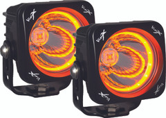KIT OF TWO 3.0" OPTIMUS AMBER HALO SERIES PRIME BLACK 10-WATT LED LIGHT 15 DEGREE BEAM - EMARK CERTIFIED WITH DUAL WIRE HARNESS Vision X XIL-OPHA115KIT 9917627