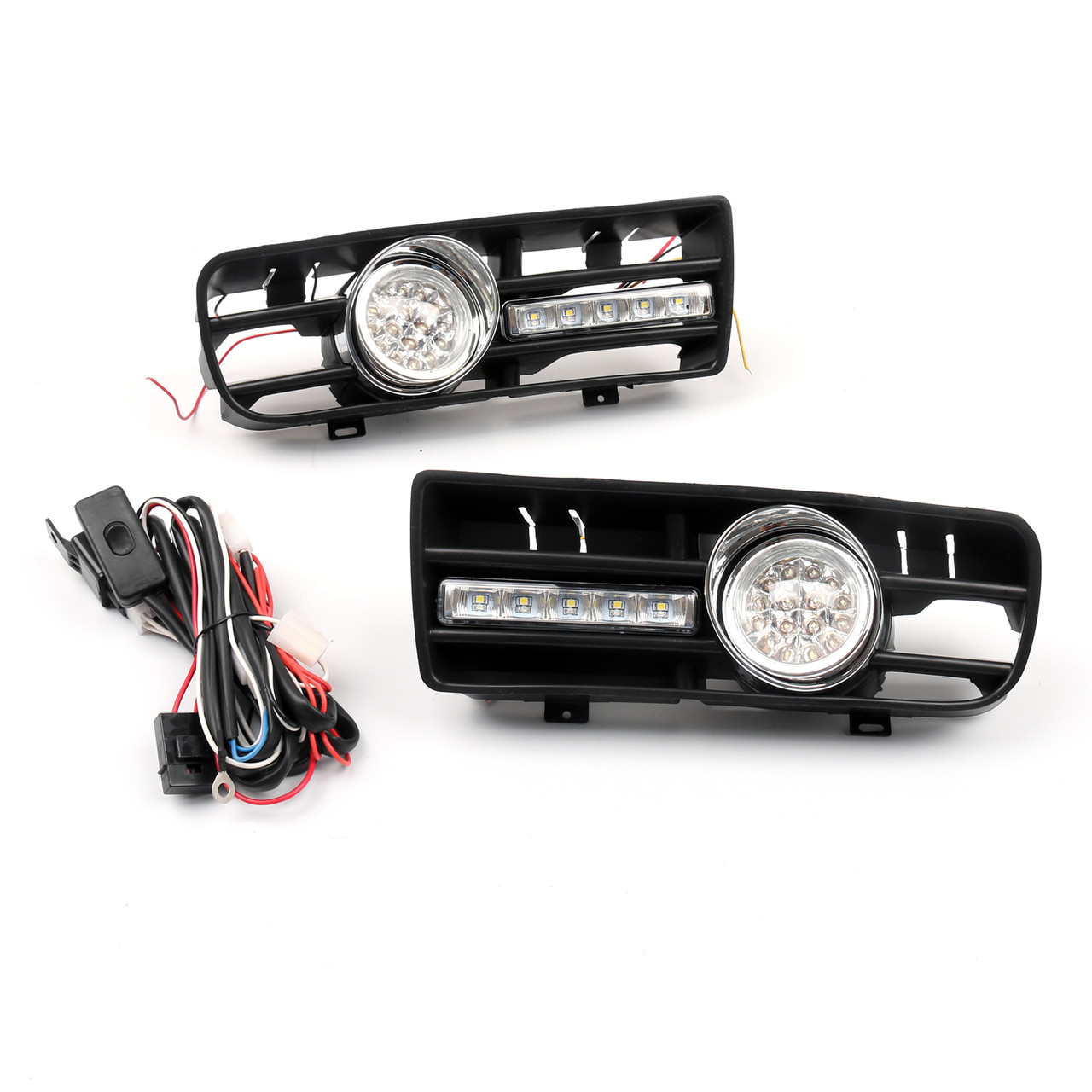 2x Fog Light 5 LED Front Bumper Grille DRL Lamp VW Golf MK4 GTI TDI (9904) Mad
