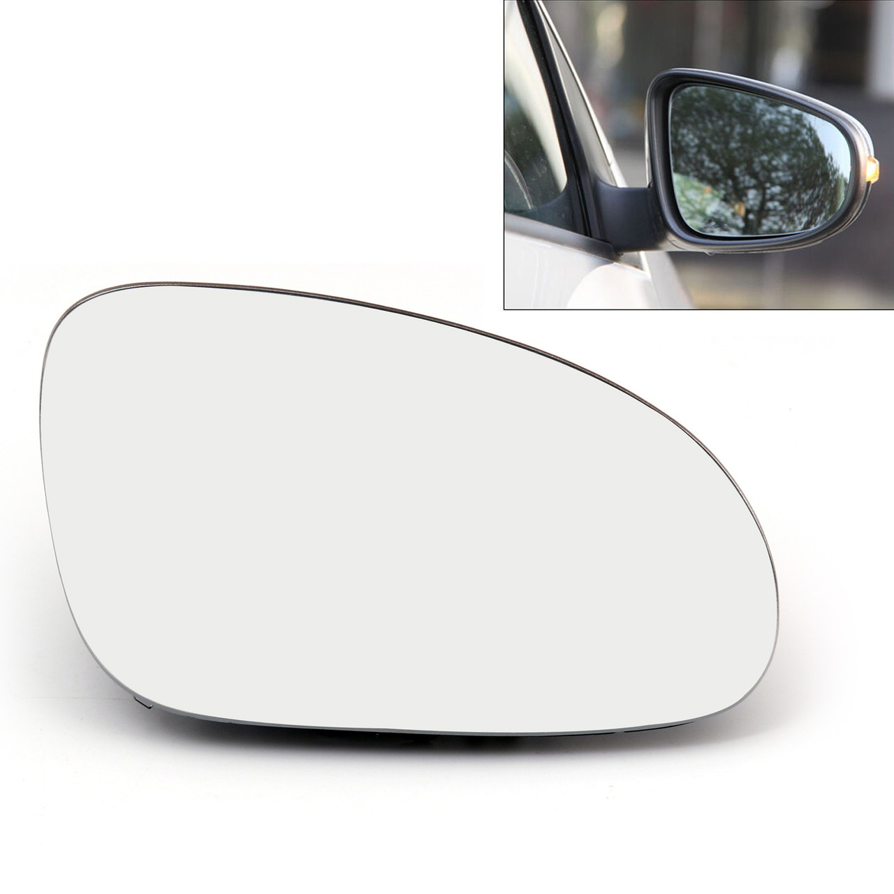 Heated Volkswagen Caddy Mk.3 04-10 Right Hand O//S Black Wing Mirror Electric