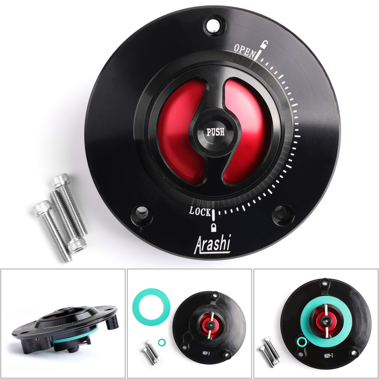 CNC Keyless Fuel Gas Tank Cap For Suzuki GSXR 600/750/1000 GSR 600/750 0318 Red Mad