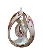 Double Egg Ornament RED/gold