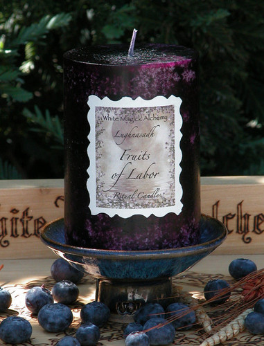 Fruits of Labor . Lammas/Mabon Ritual Candle . Ripened Raspberries, Blackberries and Cherries in a Sweet Sugary Vanilla Cream